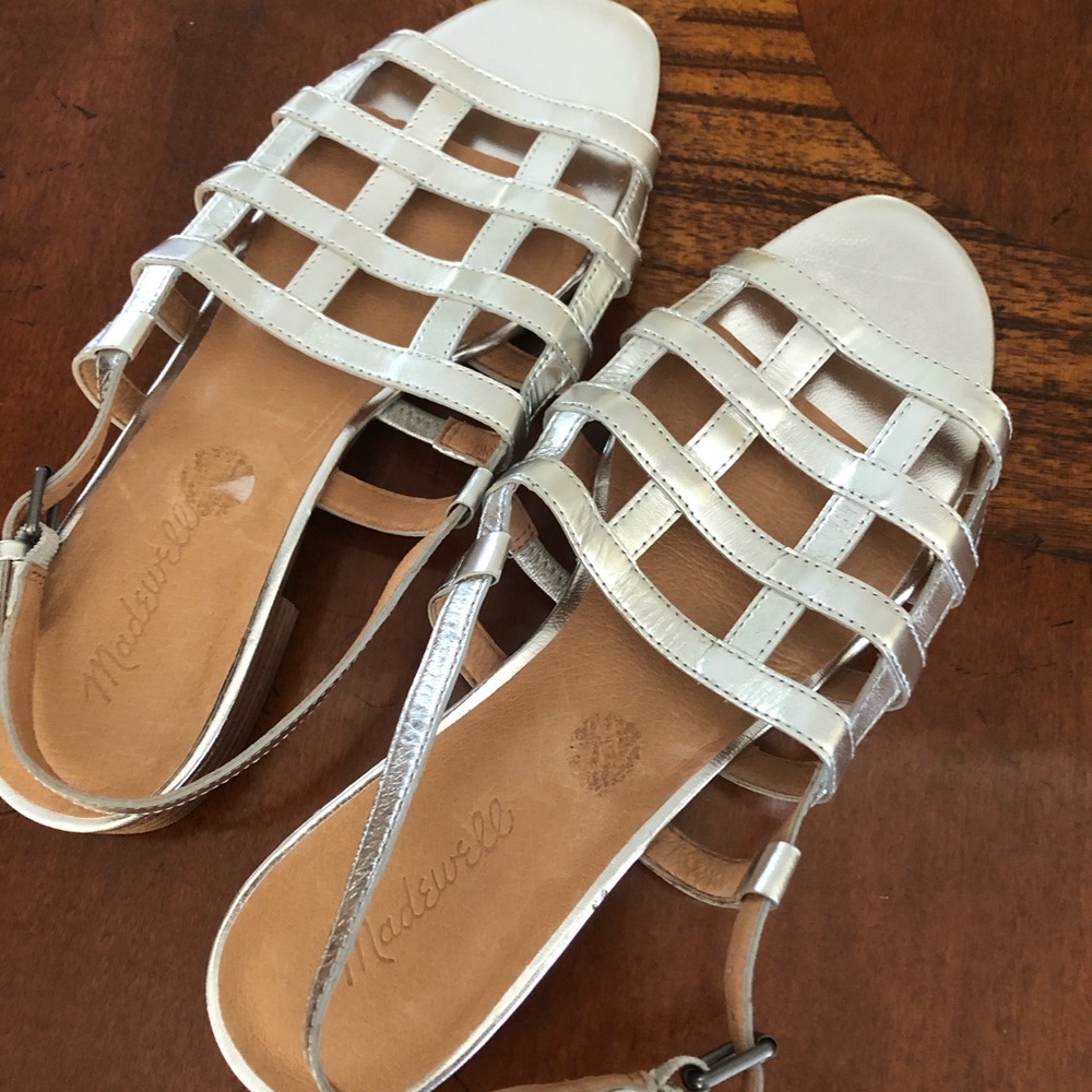 Made well silver flat sandals 9.5